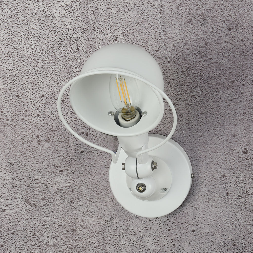 Lámpara de Aplique de Pared Ajustable de 1 Luz de Cúpula de Hierro Vintage Industrial 