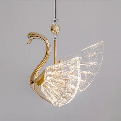 Moderna lámpara colgante LED de lujo acrílico con forma de cisne 