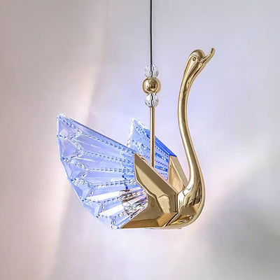 Moderna lámpara colgante LED de lujo acrílico con forma de cisne 