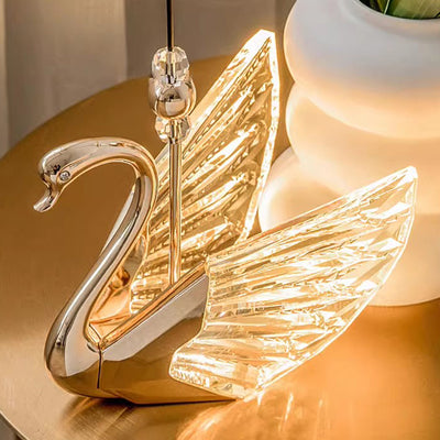 Moderna lámpara colgante LED de lujo acrílico con forma de cisne 