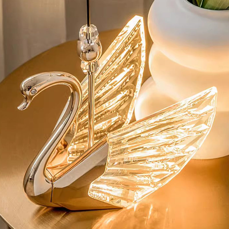 Moderna lámpara colgante LED de lujo acrílico con forma de cisne 
