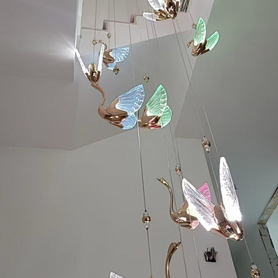 Moderna lámpara colgante LED de lujo acrílico con forma de cisne 