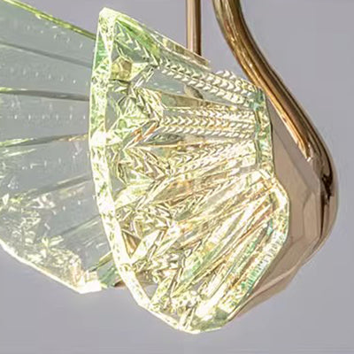 Moderna lámpara colgante LED de lujo acrílico con forma de cisne 
