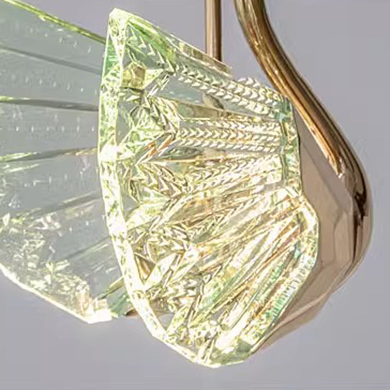 Moderna lámpara colgante LED de lujo acrílico con forma de cisne 