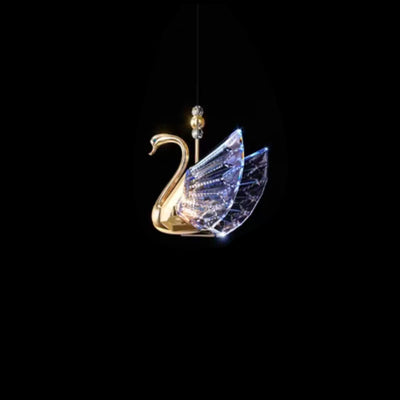 Moderna lámpara colgante LED de lujo acrílico con forma de cisne 