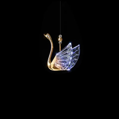 Moderna lámpara colgante LED de lujo acrílico con forma de cisne 