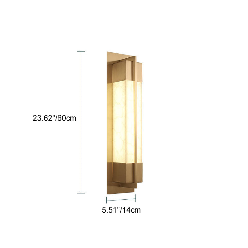 مصباح حائط LED مستطيل من الراتنج النحاسي الصيني الحديث 