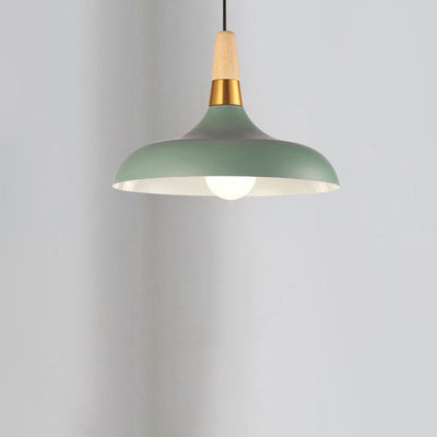 Nordic Macaron Barn Hardware Wood 1-Light Pendant Light