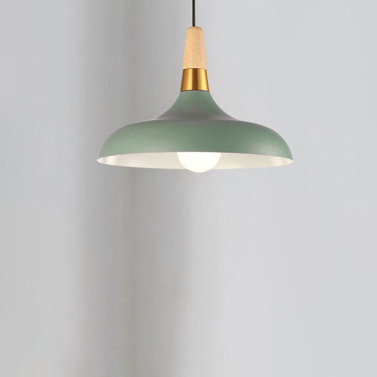 Nordic Macaron Barn Hardware Wood 1-Light Pendant Light
