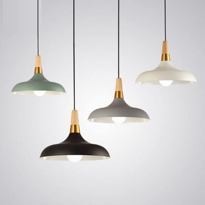 Nordic Macaron Barn Hardware Wood 1-Light Pendant Light