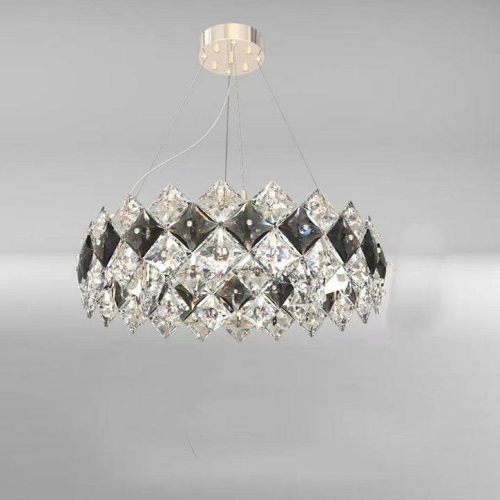 Modern Luxury Crystal Circle Plated Hardware 4/6/8/12/14 Light Chandelier For Living Room