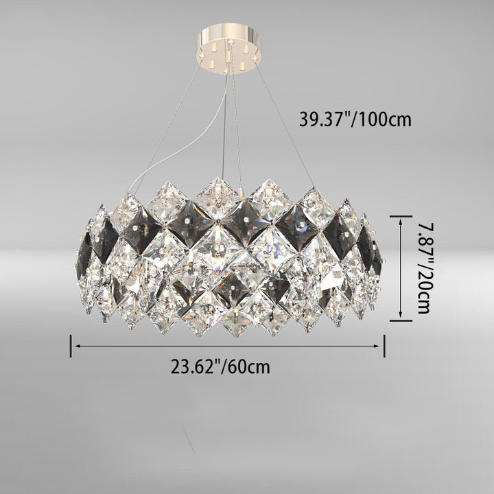 Modern Luxury Crystal Circle Plated Hardware 4/6/8/12/14 Light Chandelier For Living Room