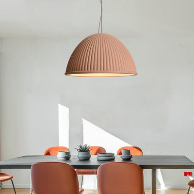 Contemporary Scandinavian Resin Half Circle Stripe Design 1-Light Pendant Light For Dining Room