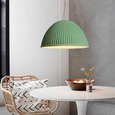 Contemporary Scandinavian Resin Half Circle Stripe Design 1-Light Pendant Light For Dining Room