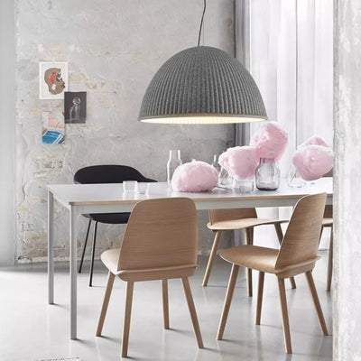 Contemporary Scandinavian Resin Half Circle Stripe Design 1-Light Pendant Light For Dining Room