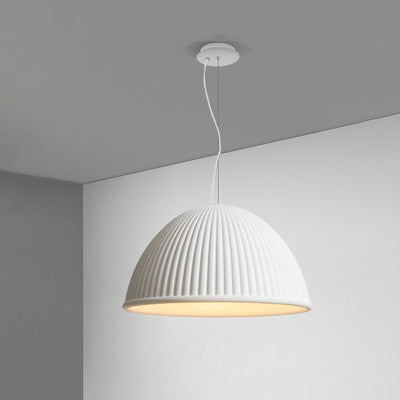 Contemporary Scandinavian Resin Half Circle Stripe Design 1-Light Pendant Light For Dining Room
