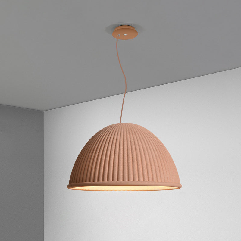 Contemporary Scandinavian Resin Half Circle Stripe Design 1-Light Pendant Light For Dining Room