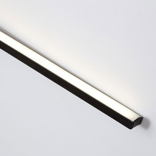 Modern Minimalist Long Strip Square Pole Aluminum Iron LED Vanity Light Mirror Front Wall Sconce Lamp For Living Room