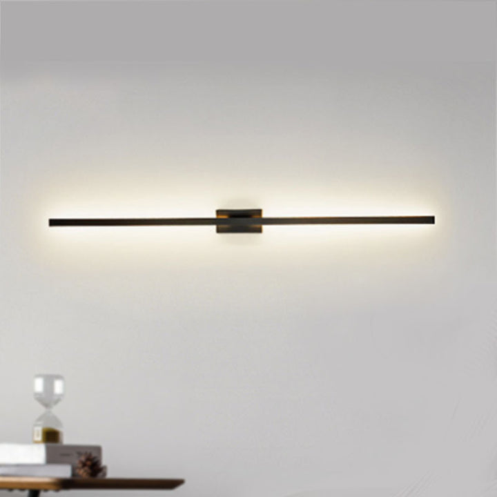 Moderne minimalistische lange Streifen quadratische Stange Aluminium Eisen LED Schminkleuchte Spiegel Front Wandlampe für Wohnzimmer 