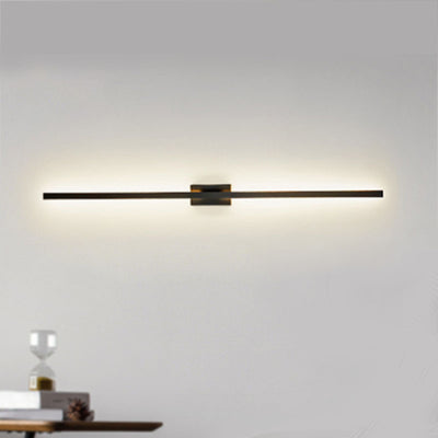 Modern Minimalist Long Strip Square Pole Aluminum Iron LED Vanity Light Mirror Front Wall Sconce Lamp For Living Room