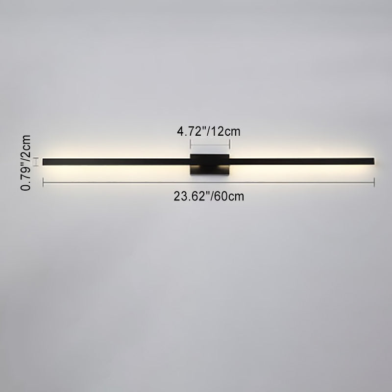 Moderne minimalistische lange Streifen quadratische Stange Aluminium Eisen LED Schminkleuchte Spiegel Front Wandlampe für Wohnzimmer 