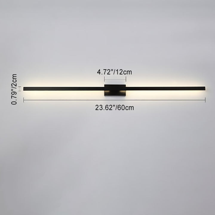 Moderne minimalistische lange Streifen quadratische Stange Aluminium Eisen LED Schminkleuchte Spiegel Front Wandlampe für Wohnzimmer 