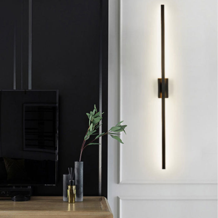 Moderne minimalistische lange Streifen quadratische Stange Aluminium Eisen LED Schminkleuchte Spiegel Front Wandlampe für Wohnzimmer 