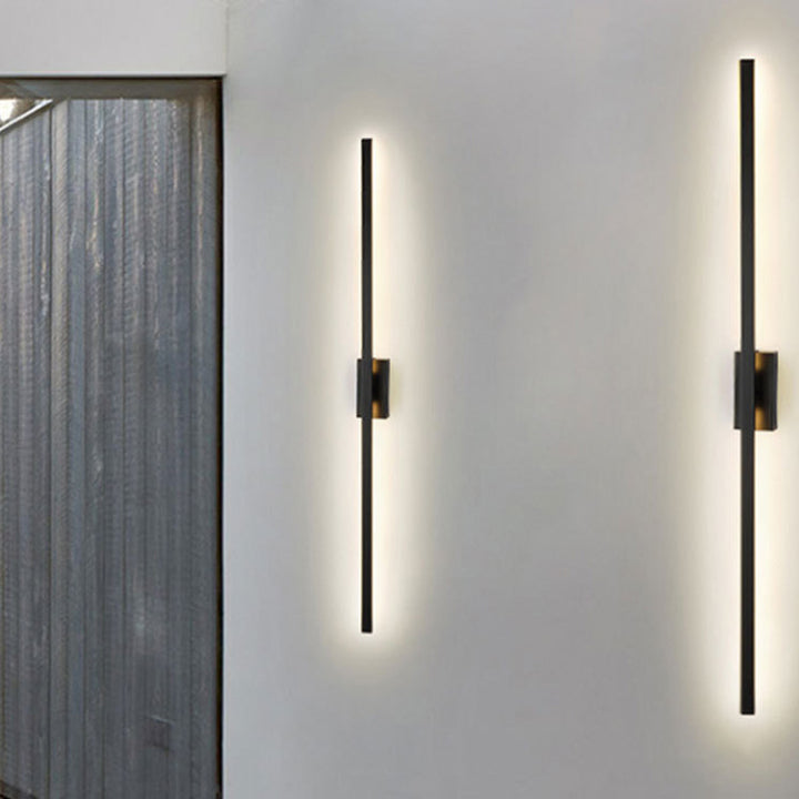 Moderne minimalistische lange Streifen quadratische Stange Aluminium Eisen LED Schminkleuchte Spiegel Front Wandlampe für Wohnzimmer 