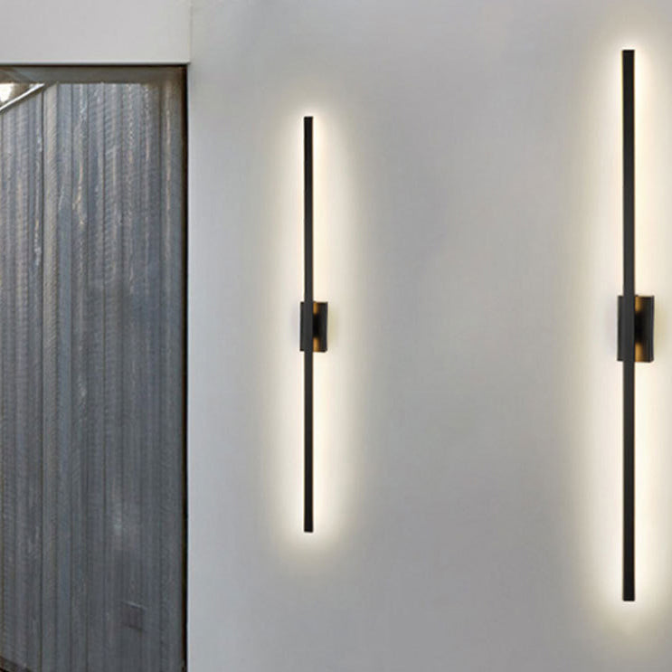 Modern Minimalist Long Strip Square Pole Aluminum Iron LED Vanity Light Mirror Front Wall Sconce Lamp For Living Room