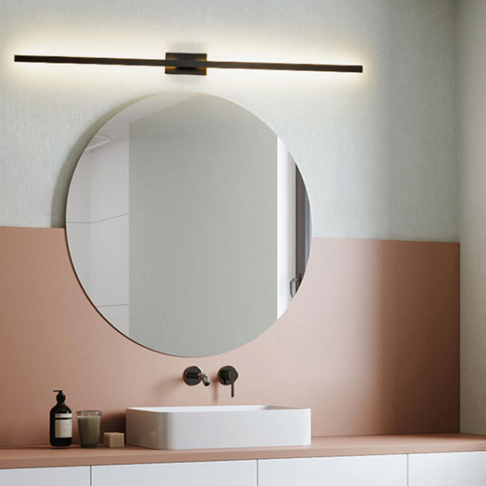 Moderne minimalistische lange Streifen quadratische Stange Aluminium Eisen LED Schminkleuchte Spiegel Front Wandlampe für Wohnzimmer 