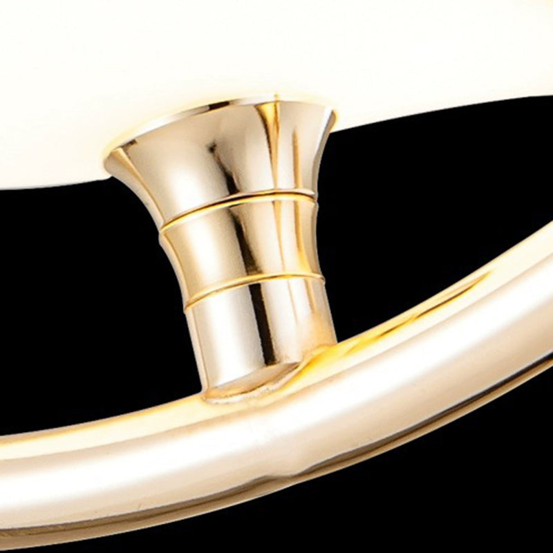 Modern Art Deco Magpie Round Circle Zinc Alloy Acrylic Chandelier LED For Bedroom