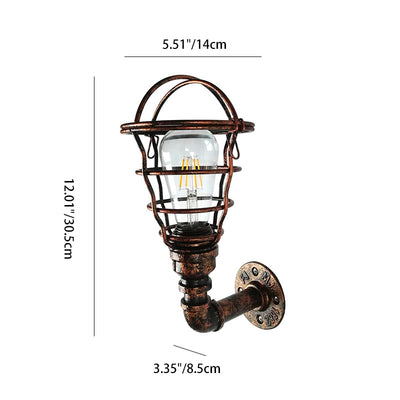 Zeitgenössische industrielle Eisen europäische Retro-Wasserrohr 1-Licht Wandleuchte 