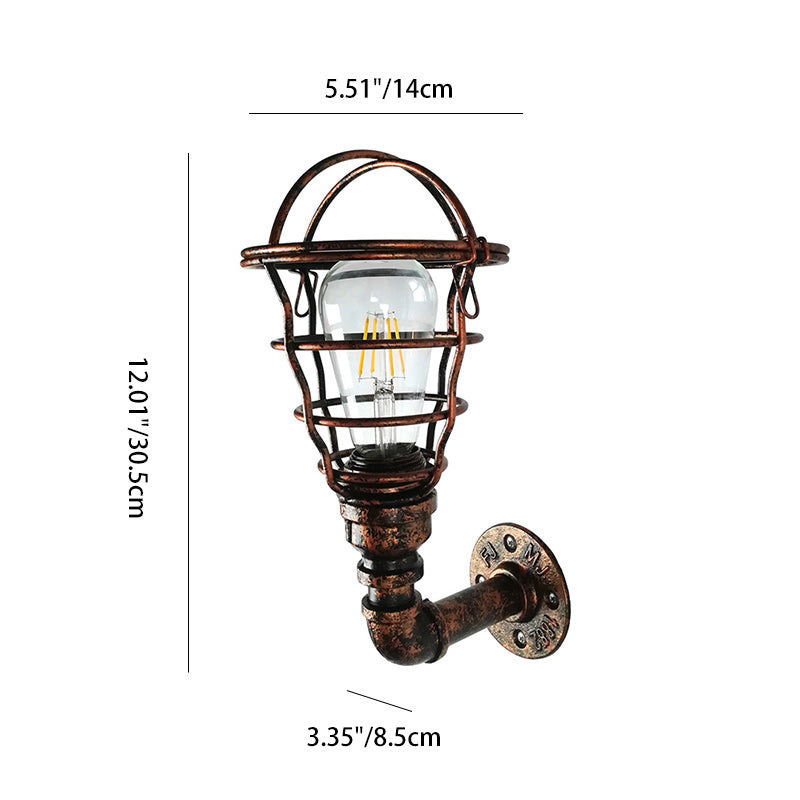Zeitgenössische industrielle Eisen europäische Retro-Wasserrohr 1-Licht Wandleuchte 