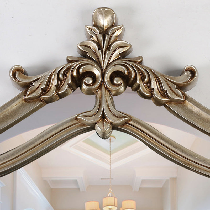 Contemporary Luxury Rectangular Carved Design Glass Polyurethane Velvet Wall Mirror For Bedroom