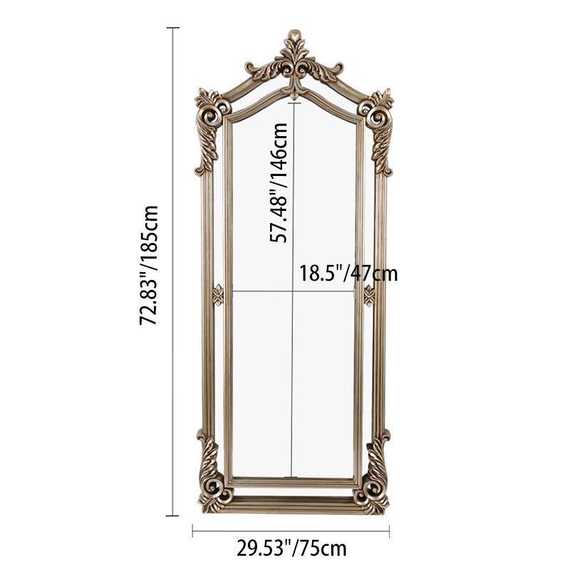 Contemporary Luxury Rectangular Carved Design Glass Polyurethane Velvet Wall Mirror For Bedroom