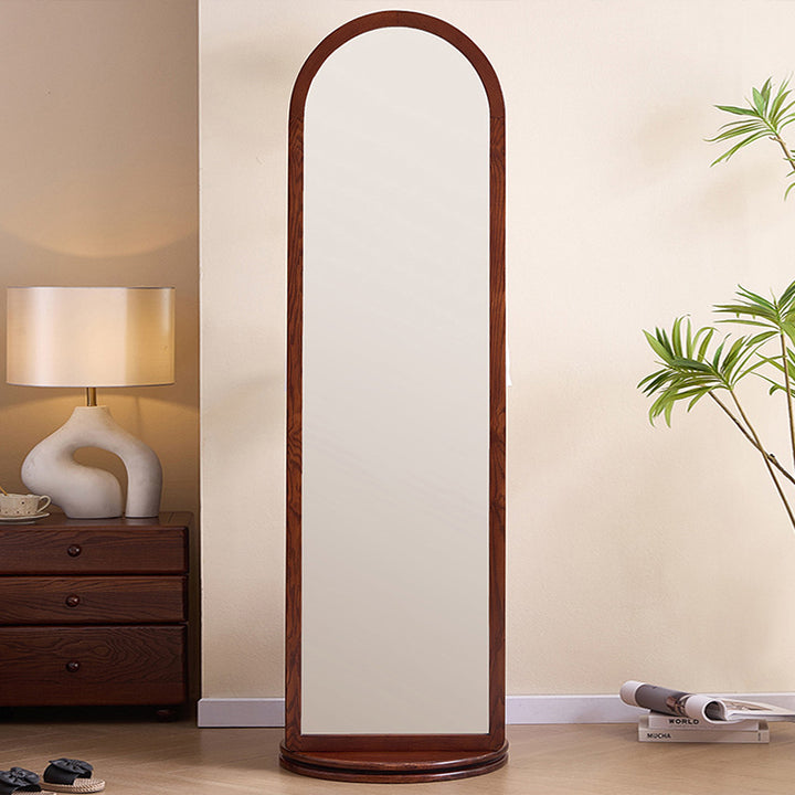 Traditional Vintage 3-in-1 360° Rotating Full Length Mirror: Hall Tree & Storage Basket - Floor Mirror Organizer For Entryway