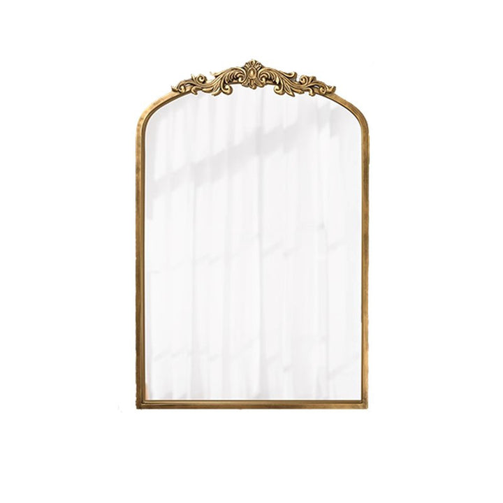 Traditional European Iron Glass Rectangular Arched Wall Mirror For Living Room &amp; Bathroom