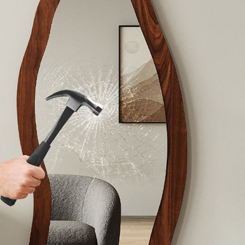 Zeitgenössischer Retro-MDF-Glas-Oval-Wellen-Vollkörper-Boden Spiegel für Wohnzimmer und Schlafzimmer 