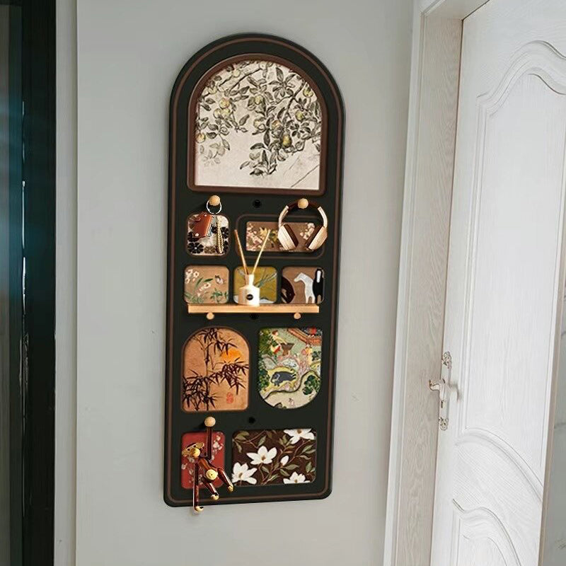 Contemporary Retro MDF Glass Oval Sliding Wall Mirror For Living Room &amp; Bedroom