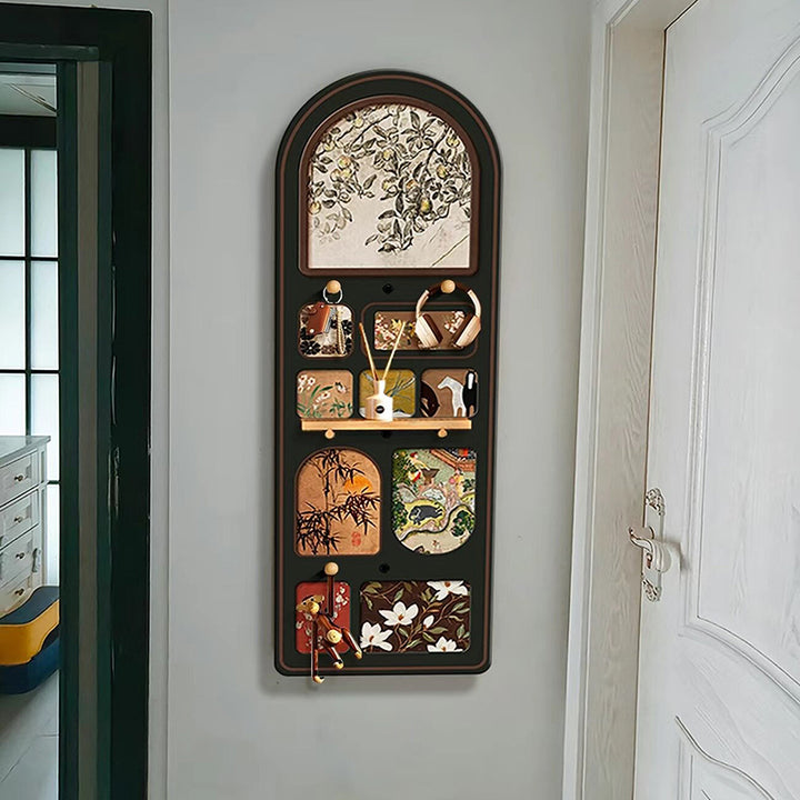Contemporary Retro MDF Glass Oval Sliding Wall Mirror For Living Room &amp; Bedroom