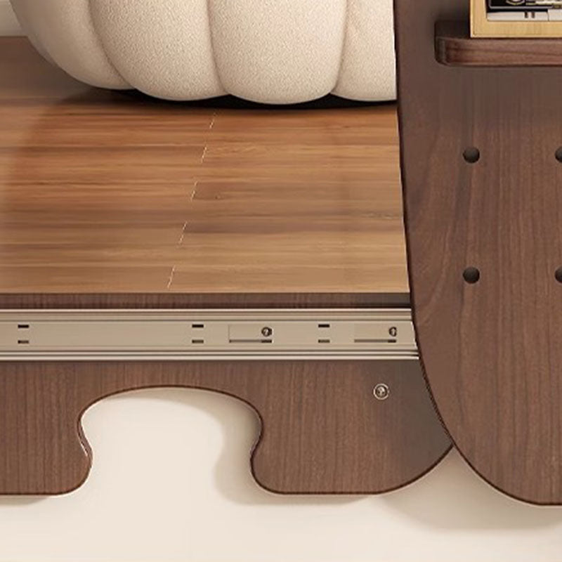 Contemporary Creative Particleboard Glass Bear-shaped Sliding Wall Mirror With DIY Pegboard Storage For Bedroom &amp; Living Room