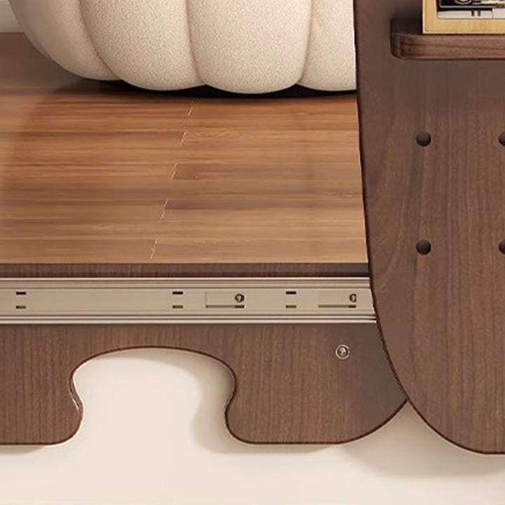 Contemporary Creative Particleboard Glass Bear-shaped Sliding Wall Mirror With DIY Pegboard Storage For Bedroom &amp; Living Room
