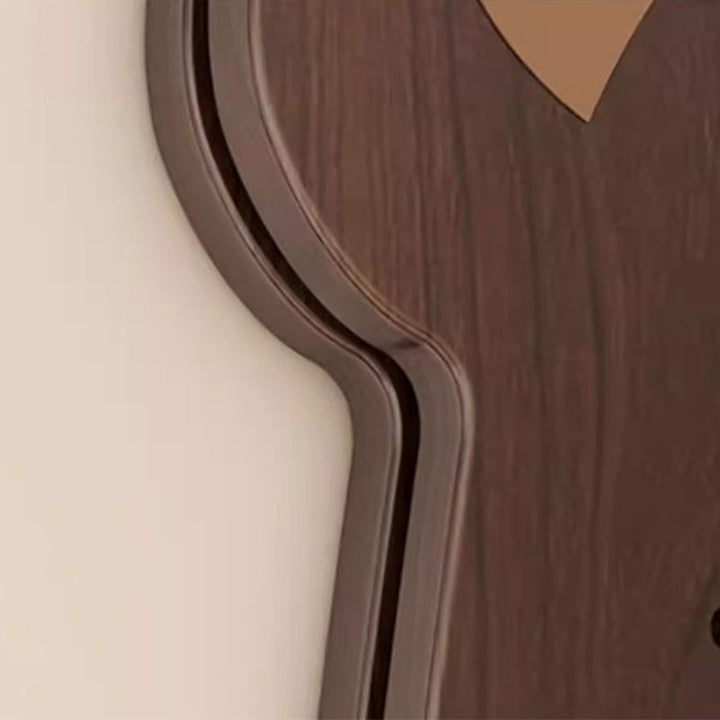 Contemporary Creative Particleboard Glass Bear-shaped Sliding Wall Mirror With DIY Pegboard Storage For Bedroom &amp; Living Room