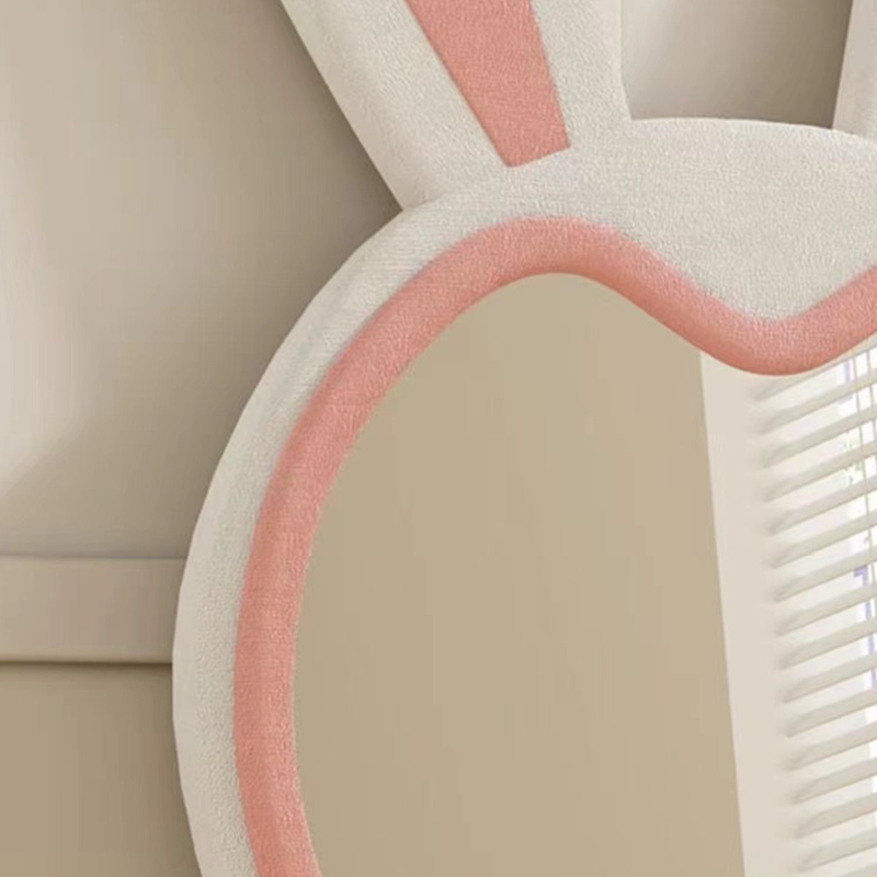 Contemporary Creative HDF Velvet Sponge Rabbit-Shaped Full-Length Floor Mirror For Bedroom &amp; Living Room