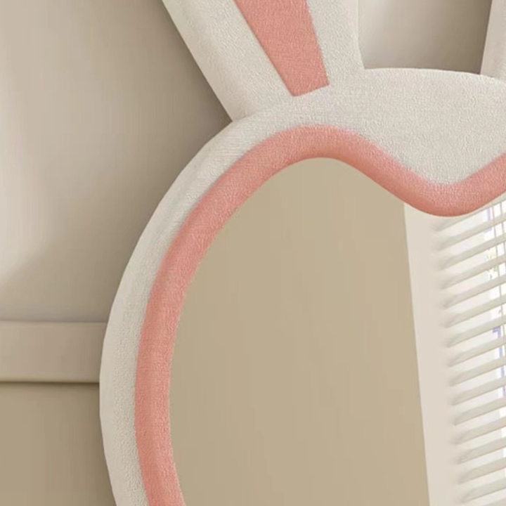 Contemporary Creative HDF Velvet Sponge Rabbit-Shaped Full-Length Floor Mirror For Bedroom &amp; Living Room