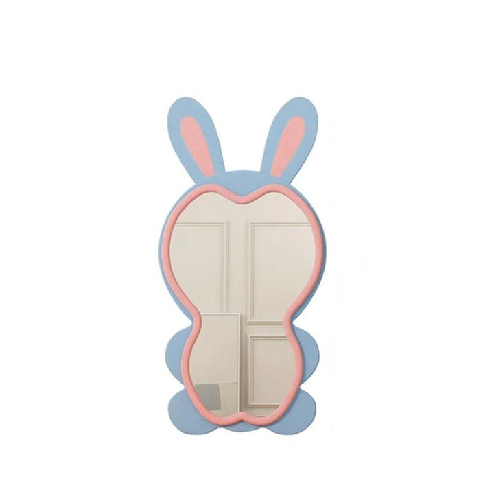 Contemporary Creative HDF Velvet Sponge Rabbit-Shaped Full-Length Floor Mirror For Bedroom &amp; Living Room