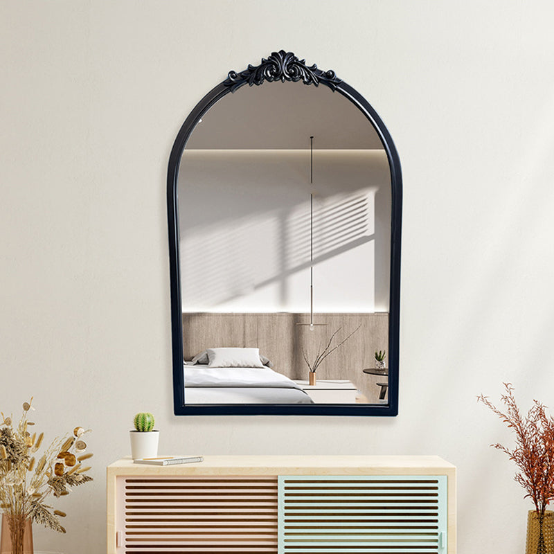 Traditioneller französischer ovaler Bogen-Wandspiegel aus Polyurethan und Glas für Wohnzimmer &amp; Badezimmer 