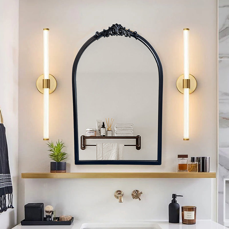 Traditioneller französischer ovaler Bogen-Wandspiegel aus Polyurethan und Glas für Wohnzimmer &amp; Badezimmer 
