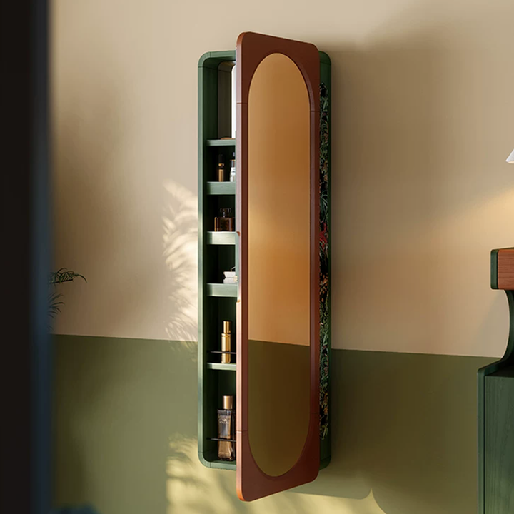 Multifunktionaler platzsparender wandmontierter Ganzkörperspiegel - Französischer Spiegel mit verstecktem Stauraum &amp; Kleiderschrank-Organizer für das Schlafzimmer 