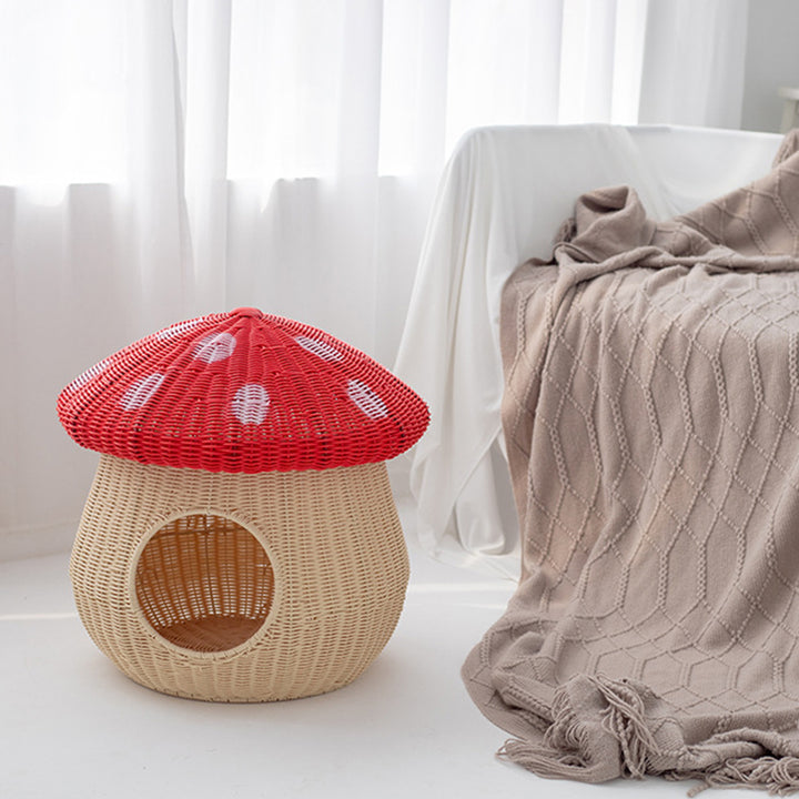 Contemporary Creative Cylindrical Mushroom-Shaped PP Cat Bed For Bedroom